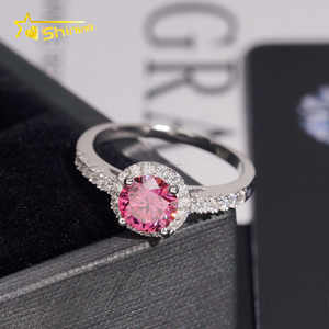 Groothandelsprijs Nieuwkomers Uniek S925 Pass Diamant Tester Vrouwelijke Stijl Elegante Roze Moissanite Diamant 1ct Verlovingsring - Product Image 4