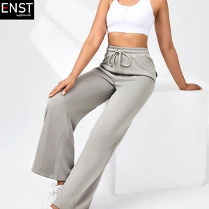 Factory Price Custom Wide Leg <strong>Cord</strong> <strong>Trousers</strong> Sweatpants Women Fared Pant - Product Image 6