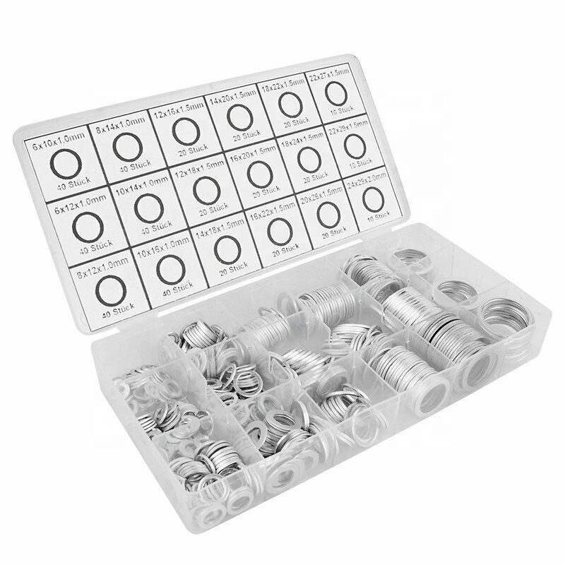 NiceCNC, 450 шт., универсальная пробка для дренажа масла двигателя, алюминиевое уплотнение шайбы, уплотнительное кольцо, прокладка