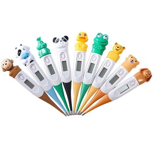 Termómetro Digital Electrónico de Punta Suave con Diseño de Cabeza de Animal de Vaca y Mono de Dibujos Animados para Niños y Bebés, Versión en Inglés - Product Image 1