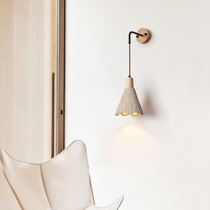 Lámpara de Pared LED de Estilo Moderno, de Piedra y Madera, con <span class=keywords><strong>Luz</strong></span> Cremosa, para Dormitorio, Sala de Estar, <span class=keywords><strong>Escalera</strong></span>, Estudio, Salón de Té - Product Image 3