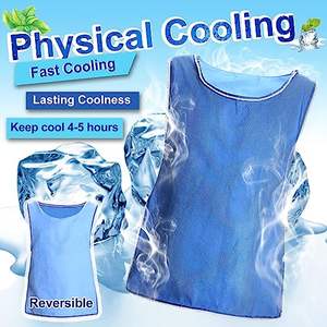 Chaleco de enfriamiento de hielo activado por agua PVA azul con cinta reflectante Chaqueta delgada de aire acondicionado para actividades al aire libre de verano - Product Image 2