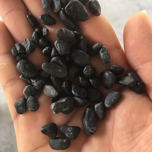 Black color natural <b>stone</b> pebble <b>stone</b> for Aquarium decorative pebble tiles - Product Image 1
