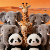 Jouets en peluche personnalisables, éléphant, girafe, panda, jouets en peluche pour enfants, décoration de chambre à coucher