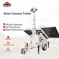 3 panneaux solaires, remorque mobile pour caméra, remorque solaire CCTV pour les chantiers de travaux en zone isolée, sécurité