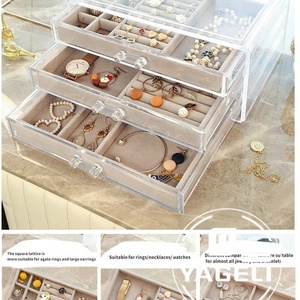 YAGELI Clear Acrylic <b>Makeup</b> Organizer Transparent <b>Box</b> with Drawers for Cosmetic Display Customized Color & Logo Gift Rack - Product Image 4