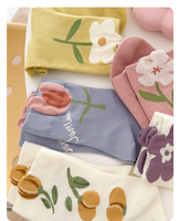 Chaussettes mi-mollet pour femmes en jacquard floral 3D, respirantes, douces, style décontracté, pour l'été