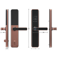 Cerradura de puerta de apartamento con aplicación TTLOCK, cerradura de Seguridad para Oficina, palanca de huellas dactilares Digital, cerradura de manija, Cerradura DE LA MANIJA