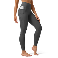 Legging de sport taille haute, effet ventre plat, respirant, extensible dans quatre directions, en spandex, avec poches, logo personnalisé, grandes tailles, OEM/ODM, pantalon de yoga