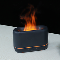 Diffuseur d'huiles essentielles ultrasonique rectangulaire TST-1692 avec effet de flamme LED et brume