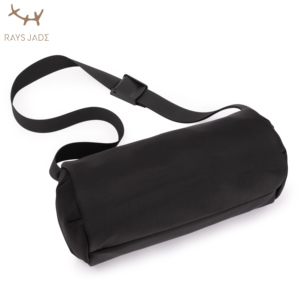 Pliable fait sur commande de sport de voyage en polyester noir en nylon imperméable pour hommes femmes épaule bandoulière baril sac à main sac de sport - Product Image 3