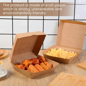 Giấy kraft thực phẩm ăn trưa Burger vỏ sò bao bì phân hủy có thể tái chế takeout giao hàng tùy chỉnh lớn <span class=keywords><strong>Mac</strong></span> Hamburger hộp - Product Image 3