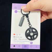 Support de barre de musculation à poids fixe avec logo personnalisé, attache pour Leathersquat Maker, manchon de barre, porte-clés en alliage 3D jaune pour disque de poids