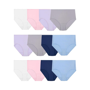 Tangas de punto suaves y ligeras de <span class=keywords><strong>microfibra</strong></span> de tiro bajo para <span class=keywords><strong>mujer</strong></span>, ropa interior de <span class=keywords><strong>microfibra</strong></span> de talla grande estilo teñido liso para todos los días, bragas - Product Image 1