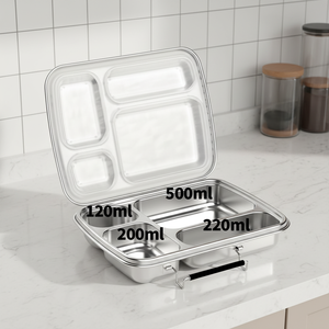 Customized Food Container Unique Sandwich Portable Microwave Leak Proof Tiffin Stainless Steel Loncheras Kids Bento <b>Lunch</b> <b>Boxes</b> - Product Image 5