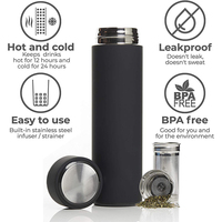 Flacons portables thé sous vide Thermos bouteille d'eau en acier inoxydable infuseur à thé bouteille voyage tasse à thé pour cadeau de publicité d'affaires