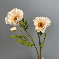 Fleurs artificielles en PU, coquelicots et bleuets à double extrémité, pour décoration de mariage et d'intérieur, hydratantes et très réalistes, style islandais