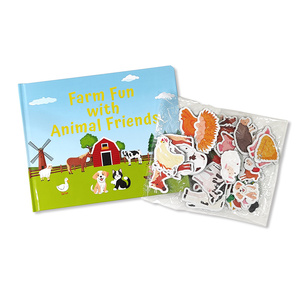 Su richiesta per bambini con copertina rigida stampa di libri in fattoria divertente con amici animali magnetici <span class=keywords><strong>libro</strong></span> occupato e scatola regalo - Product Image 2