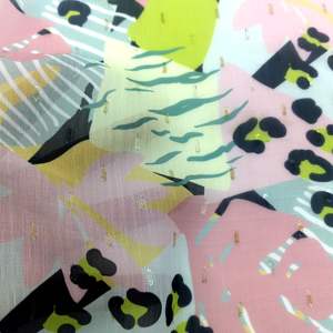 Offre Spéciale motif léopard Jacquard métallique Lurex Clip <span class=keywords><strong>tissu</strong></span> en mousseline de soie pour robes de filles et mariages - Product Image 5