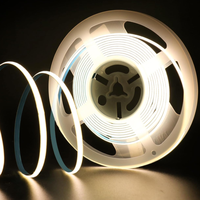 Bande LED COB auto-adhésive encastrable pour profilé en aluminium, plafond de meuble, ruban linéaire flexible, éclairage d'ambiance domestique, vente en gros