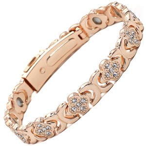 European American Magnetic Four Leaf <b>Clover</b> <b>Bracelet</b> For Women Zinc Alloy Claw Setting Jewelry Gift - Product Image 4