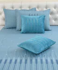 Luxury Crown 5 Piece Embroidery <b>King</b> <b>Size</b> Bedsheet Set 90x100 Inch with 2 Quilted Pillow Covers & 2 Holland Embroidery Cushions - Product Image 3