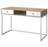 Table console contemporaine avec 2 étagères et rangement pour salon, chambre à coucher, hôpital - Bureau en bois de haute qualité