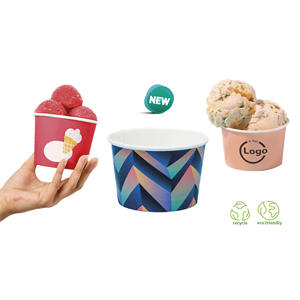 Coppetta Ecologica per Gelato 120cc, Bicchiere di Carta Usa e Getta con Design Riciclabile per Servire Dessert - Product Image 2