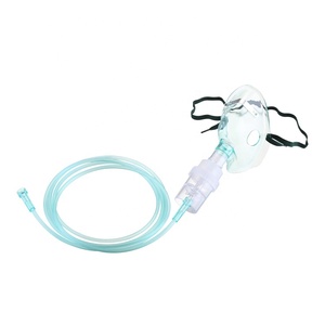 Perlengkapan medis masker oksigen Nebulizer penuh sekali pakai yang dapat disesuaikan dengan tabung - Product Image 1