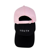 Gorra de Béisbol Bordada Personalizada para Jóvenes, 6 Paneles, Algodón, Blanca y Negra, Letras en Relieve, Ajustable, Venta al Por Mayor, OEM, MOQ Bajo