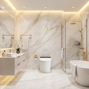 Siège de toilette intelligent avec couvercle automatique, sans pression d'eau, commande vocale, désinfection UV, jet de bulles instantané inclus - Product Image 3