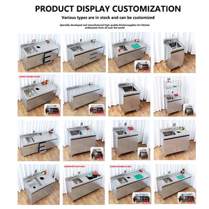 Meuble <span class=keywords><strong>de</strong></span> <span class=keywords><strong>cuisine</strong></span> professionnel en acier inoxydable personnalisable avec évier simple ou double et plan <span class=keywords><strong>de</strong></span> travail pour restaurant - Product Image 6