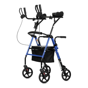 Bốn bánh xe Gấp chiều cao có thể điều chỉnh thép rollator Walker với Ghế di động AIDS Trọng lượng nhẹ rollator cho người khuyết tật - Product Image 1