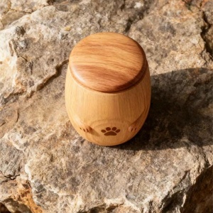 Compassionate Meaningful Engraved Wooden <strong>Pet</strong> Keepsake Box with Paw Prints for Living Room Mantel Display - Product Image 6