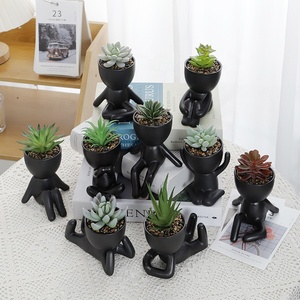 室内装飾用,人体多肉植物,盆栽ミニ鉢植え人工植物 - Product Image 5