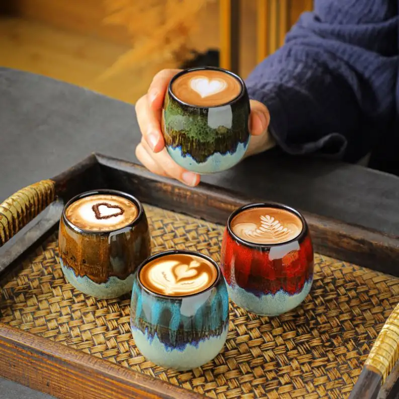 Ceramica italiana Extra spessa piccola tazza di caffè concentrato Shot in vetro Master tazza da tè con Logo eco-friendly