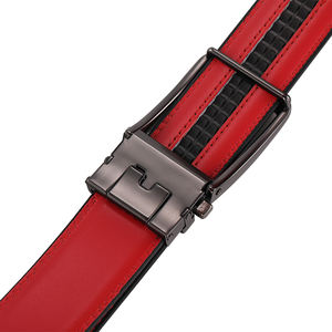 Designer Ratelriem Zonder Gat Op Maat Logo Dubbelzijdige Kleur Automatische Gesp Riem Voor Heren Echt Lederen Riem - Product Image 5