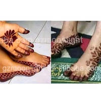 Autocollants de Tatouage Mehndi au Henné, Motif Fleur, pour Pieds et Mains – Modèles Adhésifs DIY
