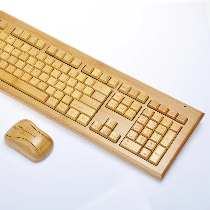 Fashion Keyboard Kayu Bambu Berkabel Pabrik Langsung