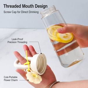 Bouteille d'eau créative en plastique en forme de pétale avec poignée en boucle, sans BPA, colorée, portable, pour étudiants, activités de plein air, école et voyages - Product Image 3