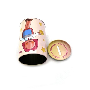 Custom OEM Money scatola di latta moneta salvadanaio rotondo salvadanaio con coperchio - Product Image 5