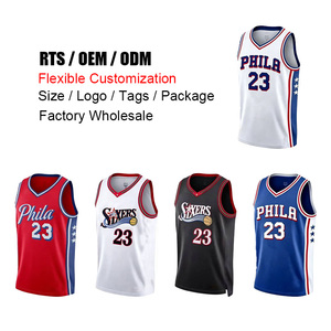 <span class=keywords><strong>Maillot</strong></span> de sublimation personnalisé des Philadelphia <span class=keywords><strong>76ers</strong></span>, léger, respirant, séchage rapide, imprimable sur mesure pour les sports scolaires, la remise en forme et la randonnée - Product Image 1