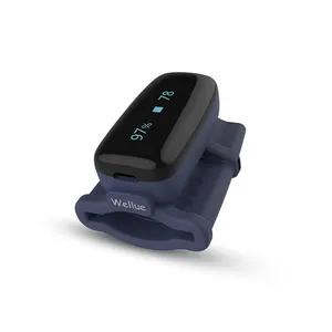 Wellue Oximeter Fit Monitor denyut jari Bluetooth, oksimeter pengukuran oksigen darah portabel