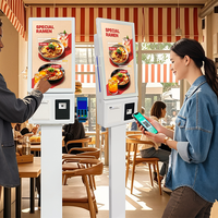Kiosco de Impresión de Autoservicio con Pago por Código QR, Kiosco Digital Táctil de 21.5 Pulgadas de Tamaño Pequeño, Kiosco de Autopago para Supermercados