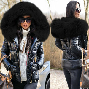 Bubble Coat invernale imbottito in cotone con vera pelliccia di Racoon - Product Image 1