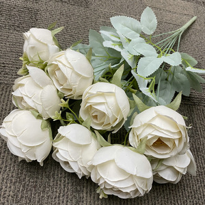 Fleur artificielle 9 têtes rosée Rose décorations intérieures mariage fausse fleur <span class=keywords><strong>pour</strong></span> <span class=keywords><strong>la</strong></span> photographie et <span class=keywords><strong>la</strong></span> décoration Rose Bouquet - Product Image 5
