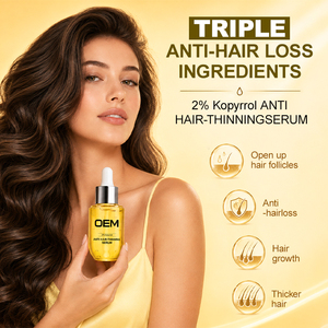 Suero para el Cabello OEM para Densificar el Cabello y Fortalecer el Cuero Cabelludo, 50 ml, con 2% de Kopyrrol, Extracto de Jengibre, Queratina y Biotina para Raíces Débiles y Cabello Fino, Suministro al por Mayor - Product Image 1