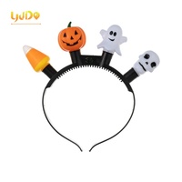 Serre-tête d'Halloween pour Halloween, bandeau fantôme citrouille, casque d'Halloween, accessoires de décoration pour le jour des morts, lumières LED, couvre-chef