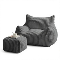 Fauteuil pouf géant en peluche avec rembourrage en mousse à mémoire de forme, design moderne pour adultes et enfants - Un siège avec accoudoirs pour salon