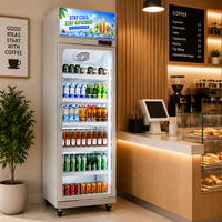 Jinfugui Porte en verre commerciale Double température Affichage des boissons Refroidisseur 450L vertical Boisson Réfrigérateur